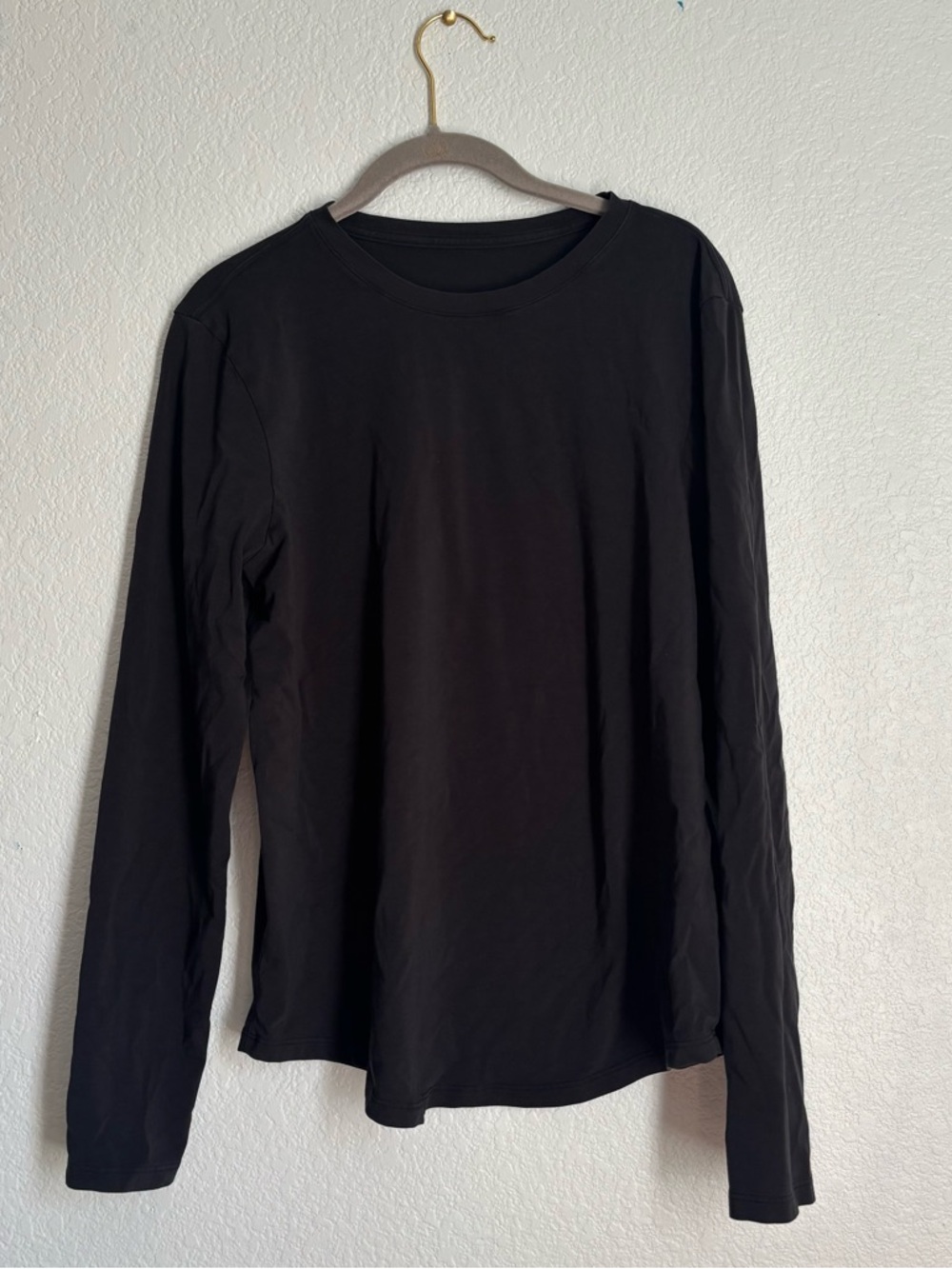 Lululemon Women's Black Long Sleeve Crew Neck Stretch T-Shirt L